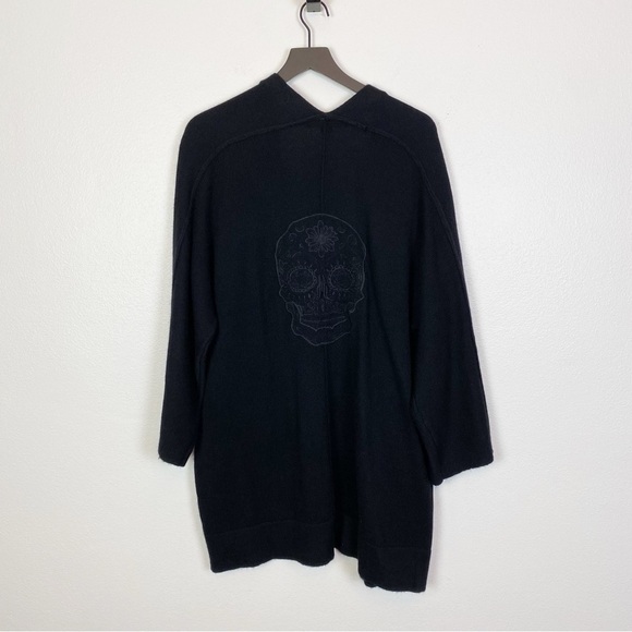 Skull Cashmere Dia Embroidered Skull Wool & Cashmere Cardigan - Picture 6 of 8